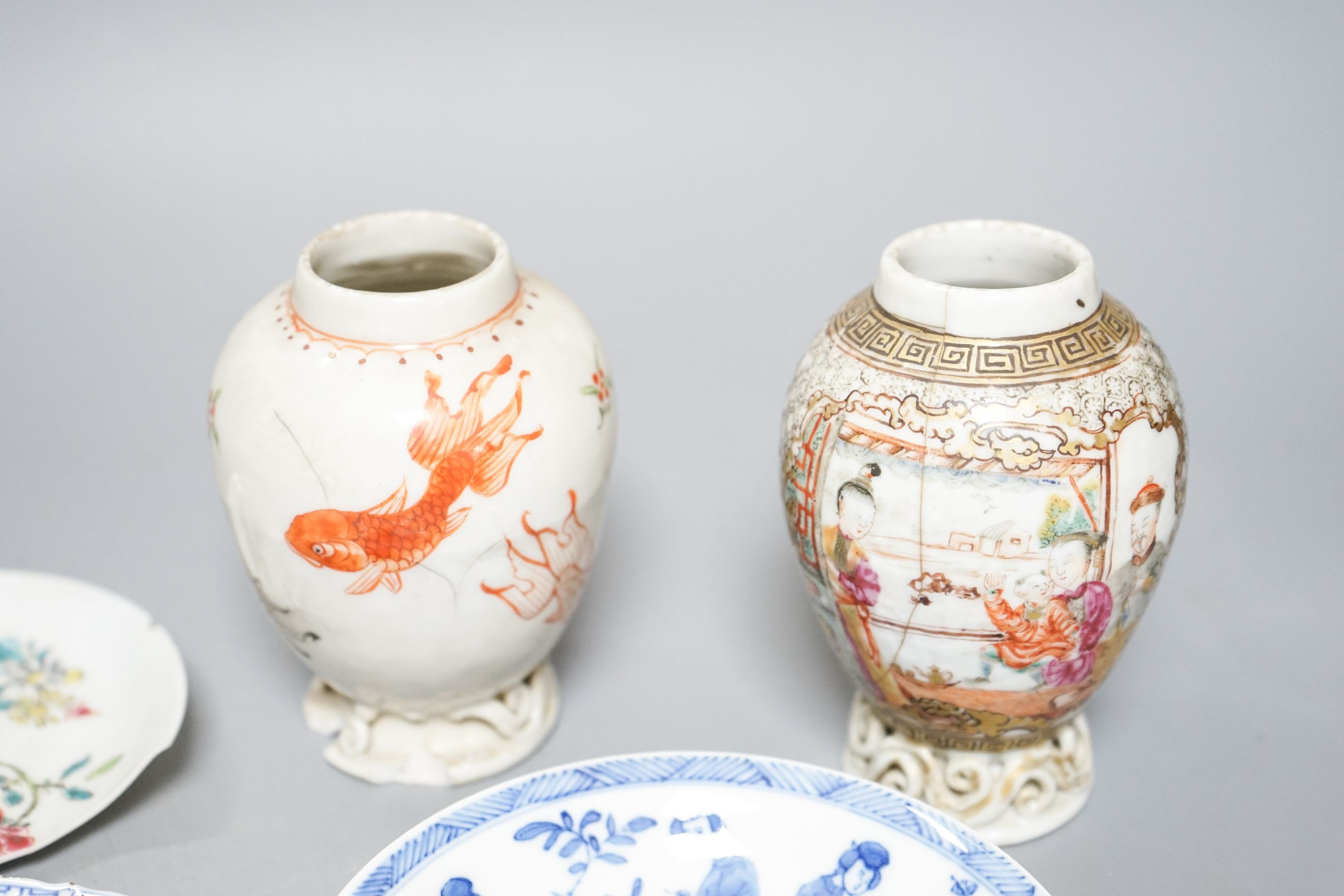 Assorted Chinese porcelain vases and tea wares, Qing dynasty or later